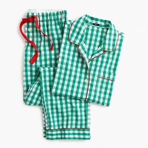 J. Crew Green Gingham Pajama Set